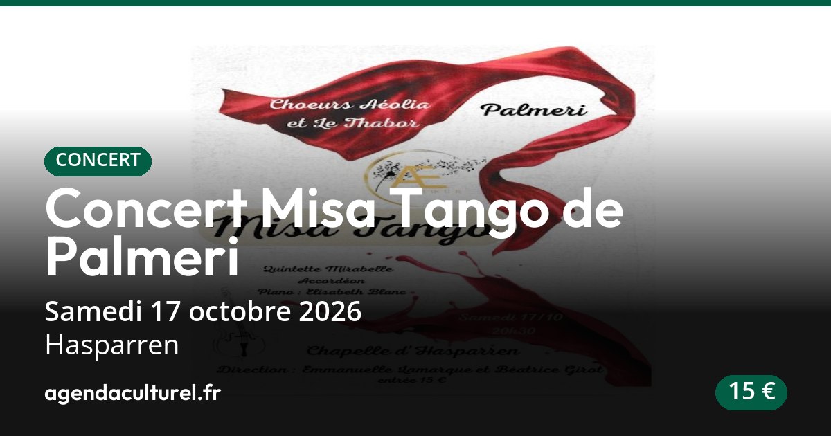 Concert Misa Tango de Palmeri à Hasparren le 17 oct. 2026