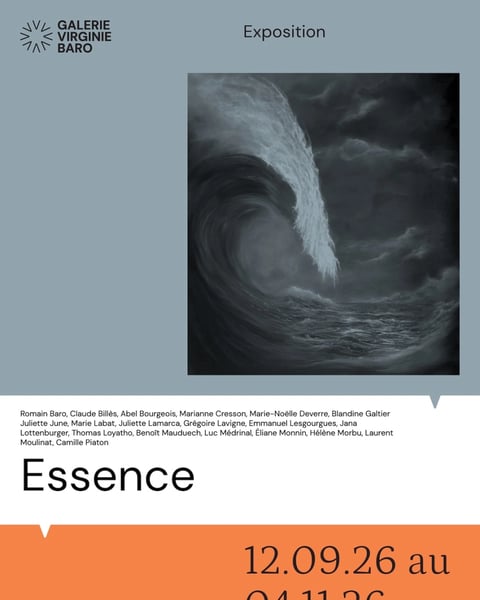 Essence, Exposition inaugurale à la Galerie Virginie Baro