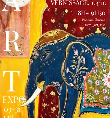 Exposition de l'artiste Poonam Sharma au Bar du Fronton