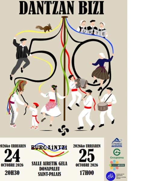 Spectacle de danses basques : 50 ans du groupe Burgaintzi "Dantzan Bizi"
