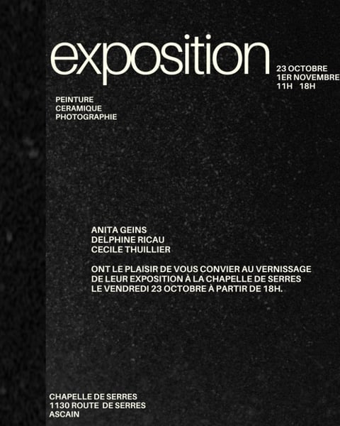 Exposition peinture, céramique, photographie