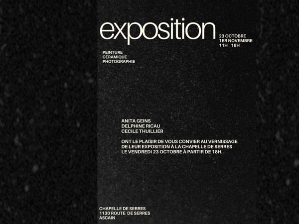 Exposition peinture, céramique, photographie
