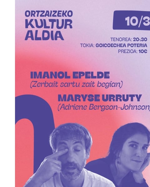 Ortzaizeko Kultur Aldia : théâtre et humour : Imanol Epelde et Maryse Urruty