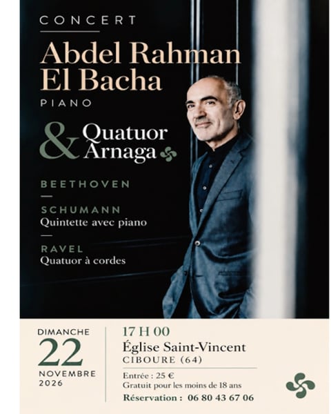 Concert Abdel Rahman El Bacha & Quatuor Arnaga