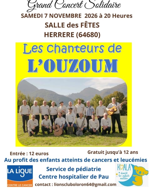 Grand concert solidaire : Les chanteurs de l'Ouzoum